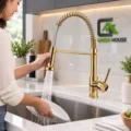 Griferia Mezcladora Monocomando De Cocina Dorado Brillante