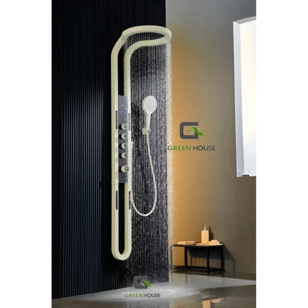 DUCHA2 ELEGANTE DUCHA HIDROELECTRICA ACERO INOXIDABLE DORADO SATINADO