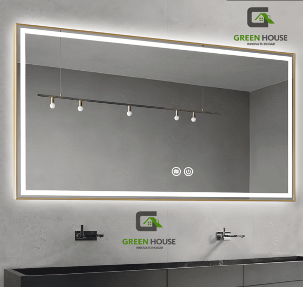 ESPEJO MOD: LUXOR LED ANTIEMPAÑO 60x80cm FILO DORADO
