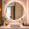 ELEGANTE ESPEJO GLAMOUR LED 3 TIEMPOS TOUCH REDONDO 60CM