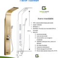 COLUMNA DE DUCHA HIDROMASAJE DORADO ACERO INOXIDABLE