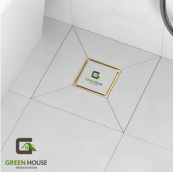 Sumidero Reversible 10x10cm Antiolor Acero Inoxidable Dorado Mate