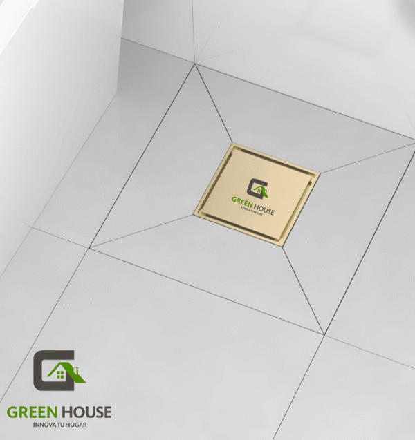 Sumidero Reversible 10x10cm Antiolor Acero Inoxidable Dorado Mate