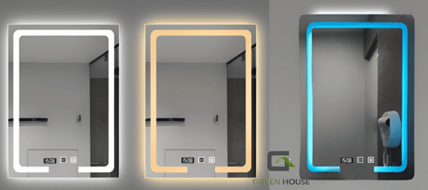 ESPEJO INTELIGENTE CHARLOTTES LED 3 TIEMPOS - RELOJ - ANTIEMPAÑO