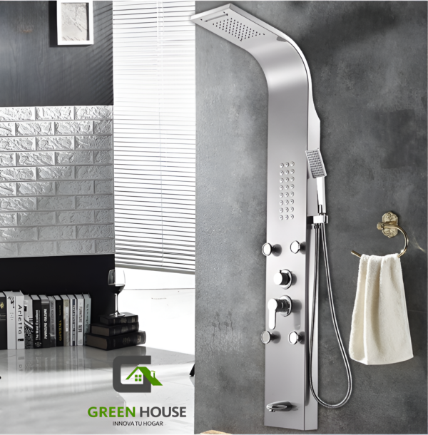 Columna De Ducha Hidromasaje Cromado Brillante Acero Inoxidable 4 Hidrojeth