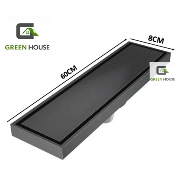 Sumidero Reversible Acero Sus 304 De 8x60cm Negro