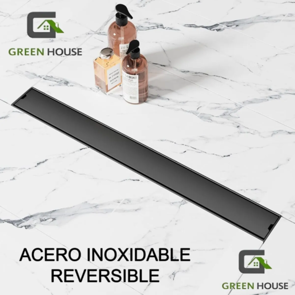 Sumidero Reversible Acero Sus 304 De 8x100cm NEGRO