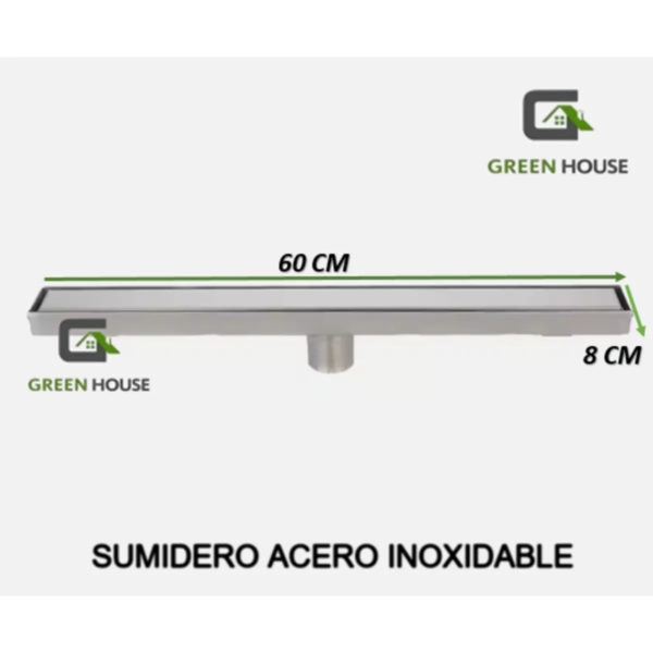 Sumidero Reversible Acero Sus 304 De 8x60cm Satinado