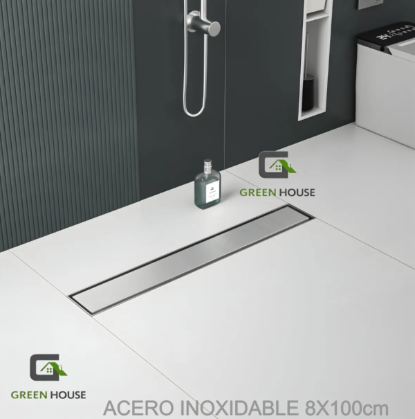 SUMIDERO REVERSIBLE ACERO SATINADO SUS 304 DE 8X100CM