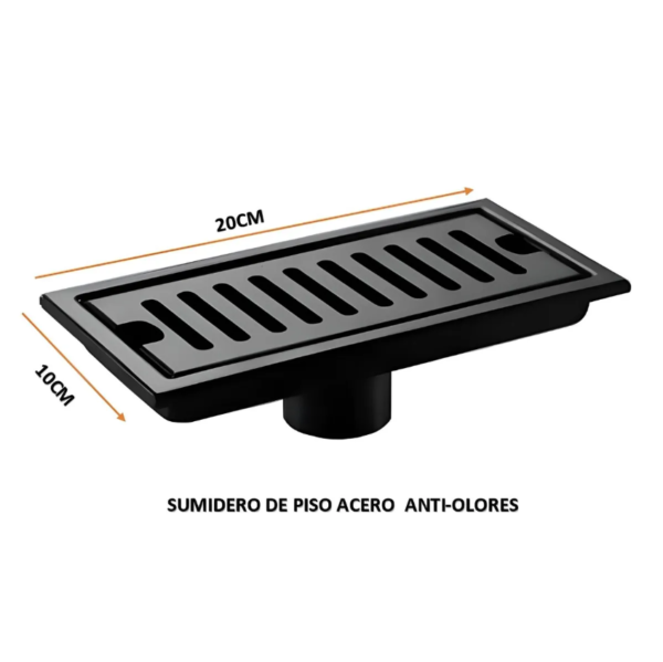 Captura de pantalla 2026-02-13 170740 SUMIDERO DE ACERO SUS 304 RECTANGULAR 10X20 CM NEGRO