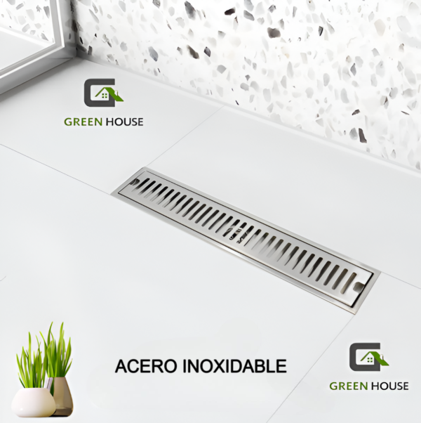 Sumidero Rejilla Brillante Acero Inoxidable 10x60cm