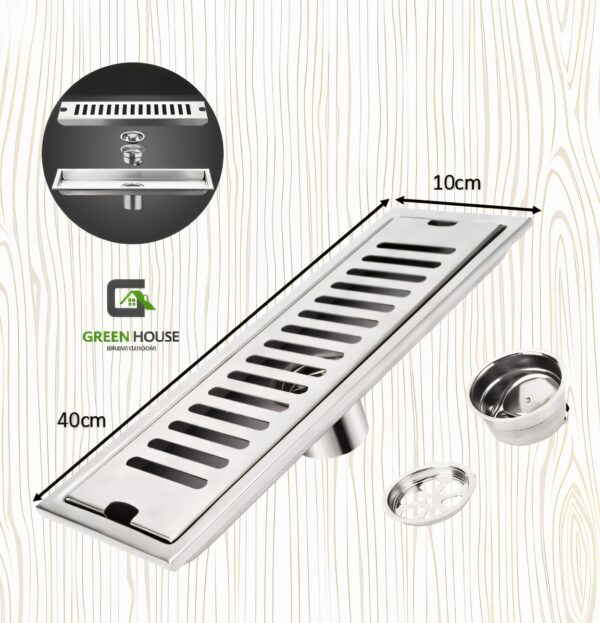 sumidero de acero inoxidable sus 304 rectangular 10x40 cm
