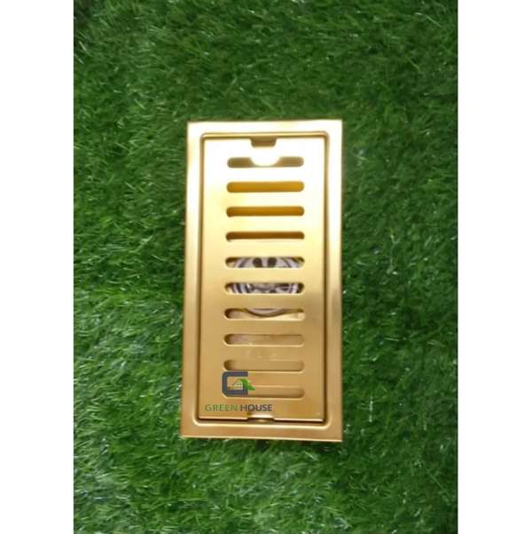 sumidero de acero sus 304 rectangular 8 x 20 cm dorado