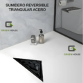 sumidero reversible triangular acero sus 304 de 20x20x28 cm negro