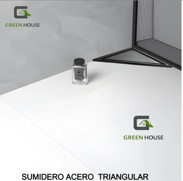 sumidero reversible triangular acero sus 304 de 20x20x28 cm negro