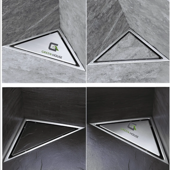 sumidero reversible triangular acero sus 304 de 20x20x28 cm negro