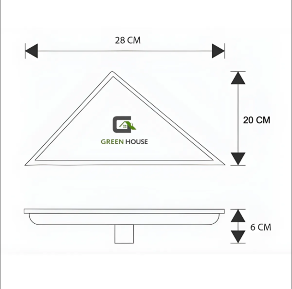 Sumidero Reversible Triangular Acero Sus 304 De 20x20x28cm Satinado