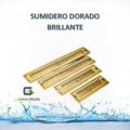 sumidero de acero sus 304 rectangular 8 x 40 cm dorado brillante
