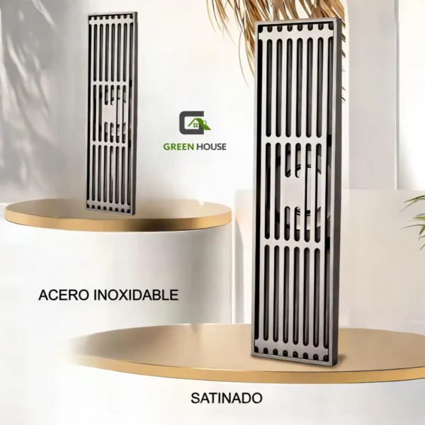 Sumidero De Acero Sus 304 Rectangular 8x20cm Satinado