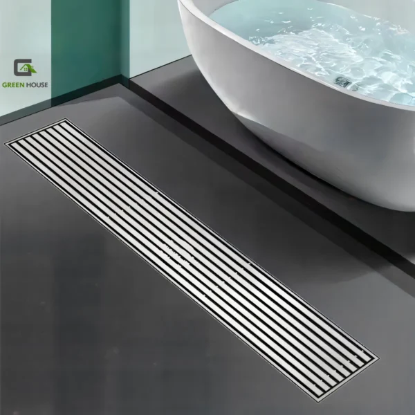 Sumidero De Acero Sus 304 Rectangular 8x60cm Satinado