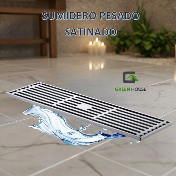 Sumidero Acero Inoxidable Sus 304 Pesado 8x40cm Satinado