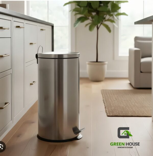 Tachos Acero Inoxidable 27L. Con Tapa Caida Lenta P/ Basura