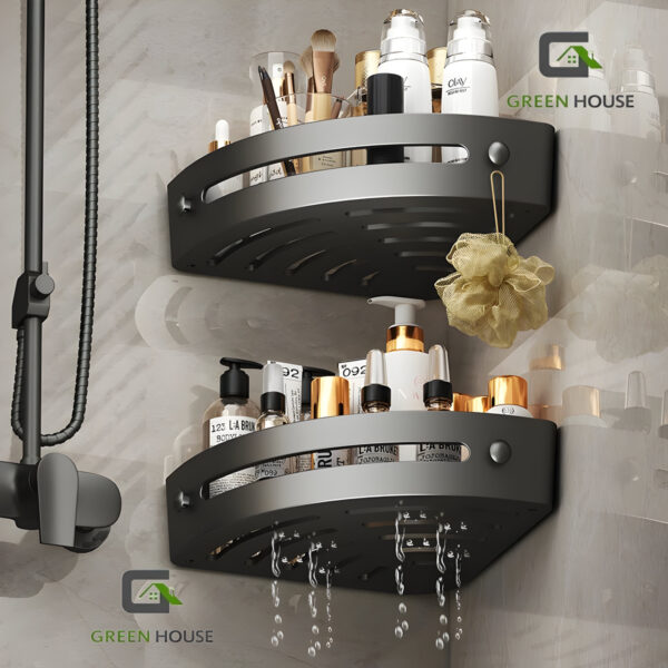 ESQUINERO ORGANIZADOR DUCHA- COCINA negro ACERO PACK 2 unidades