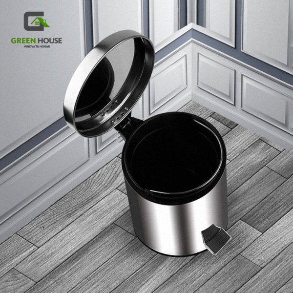 Tachos Acero Inoxidable 7Litros. Con Tapa Caida Lenta P/ Basura