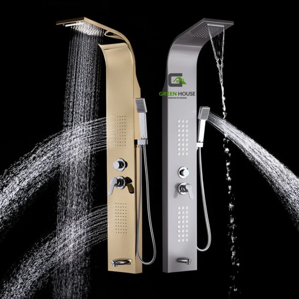 COLUMNA DE DUCHA HIDROMASAJE DORADO ACERO INOXIDABLE