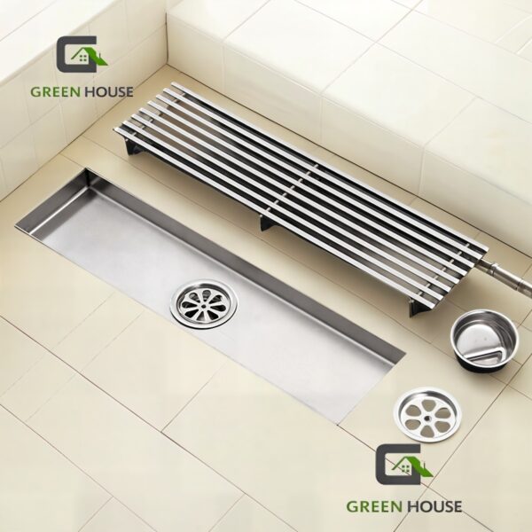 Sumidero De Acero Sus 304 Rectangular 8x60cm Satinado