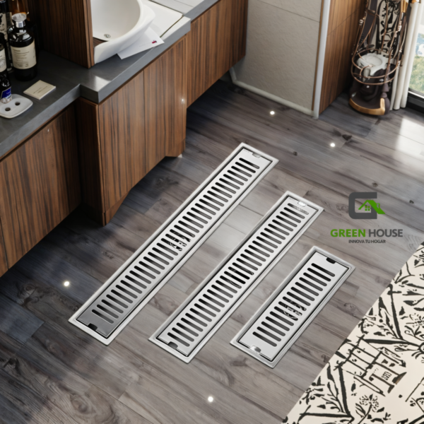 Sumidero Rejilla Brillante Acero Inoxidable 10x60cm