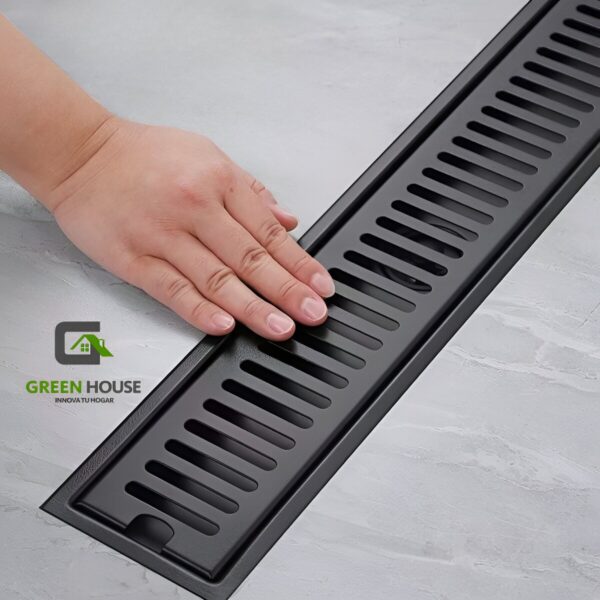 Sumidero de Acero Inoxidable Negro SUS 304 rectangular 10 x 40cm