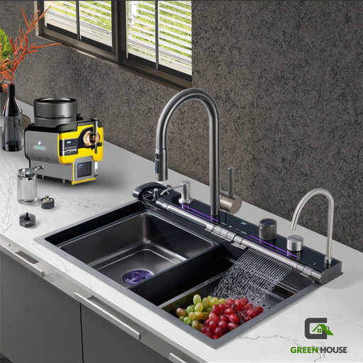 Lavadero Multifuncional Luxury Black 7 Teclas Con Luz Led Nano Black