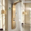 COLUMNA DE DUCHA HIDROMASAJE DORADO ACERO INOXIDABLE