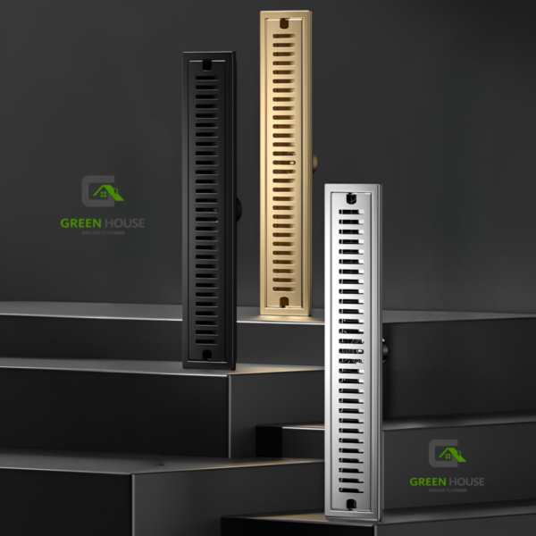 Sumidero de Acero Inoxidable Negro SUS 304 rectangular 10 x 40cm