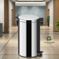 Tachos Acero Inoxidable 27L. Con Tapa Caida Lenta P/ Basura