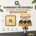 Sumidero Reversible 10x10cm Antiolor Acero Inoxidable Dorado Mate