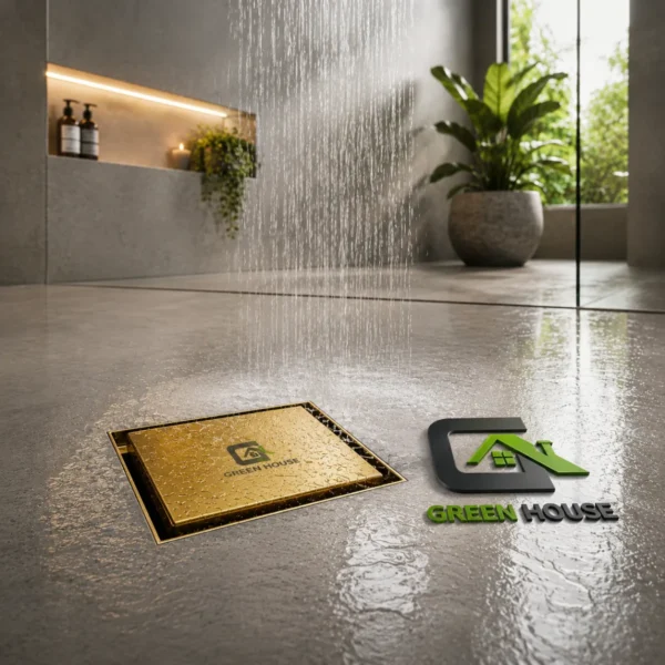 Sumidero Reversible 10x10cm Antiolor Acero Inoxidable Dorado Mate