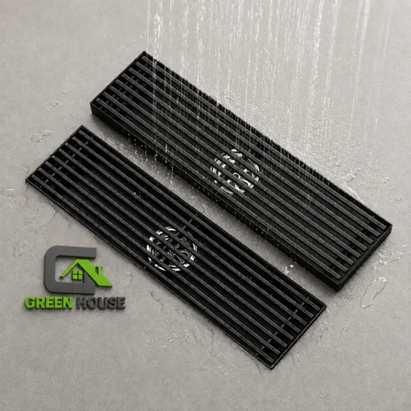 Rejilla - Sumidero Fino Acero Sus 304 Rectangular 8x20cm Negro Mate