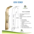 COLUMNA DE DUCHA HIDROMASAJE DORADO ACERO INOXIDABLE