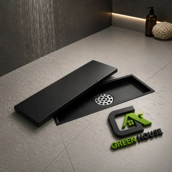 Sumidero Lineal Reversible Acero Inoxidable 8X30cm Negro