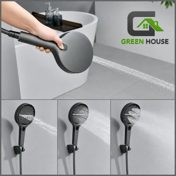Elegante Columna De Ducha Color Gris Hidroelectrica Acero Inoxidable