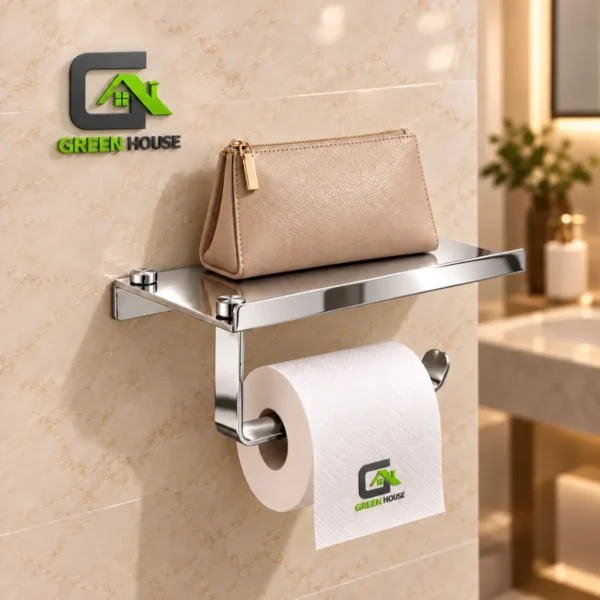 Porta Papel Higuienico Cromado Brillante Acero Inoxidable Multi-uso Sus 304