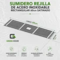 Sumidero Rejilla De Acero Inoxidable Rectangular 8x60cm Satinado