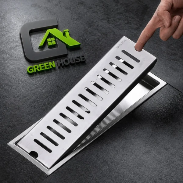 Sumidero De Acero Inoxidable Rectangular 10x40cm Cromado Brillante
