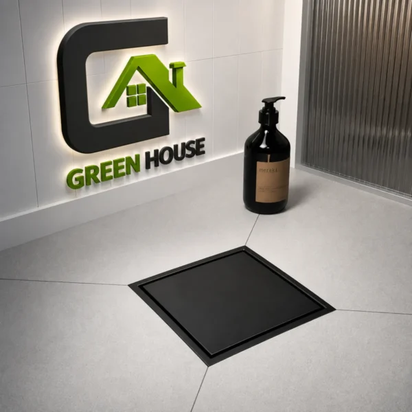 Sumidero Reversible Acero Inoxidable de 10x10cm Negro Mate