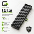 Rejilla - Sumidero Fino Acero Sus 304 Rectangular 8x20cm Negro Mate