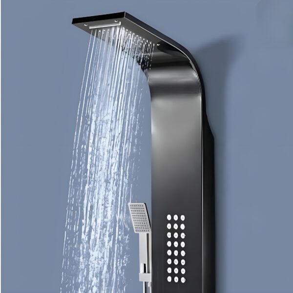 Columna de Ducha Hidromasaje Acero Inoxidable color Negro