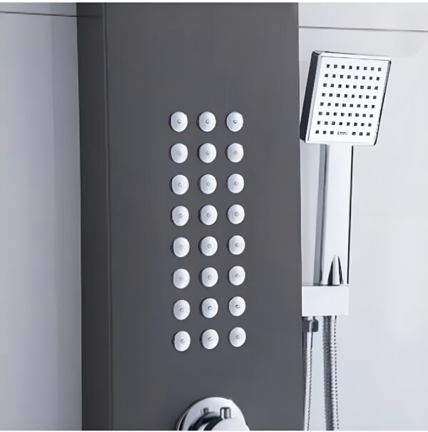 Columna de Ducha Hidromasaje Acero Inoxidable color Negro