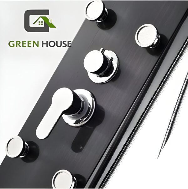 Columna De Ducha Hidromasaje Negro Acero Inoxidable 4 Hidrojeth